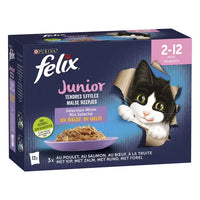 FELIX® MALSE REEPJES Junior Selectie met Vlees en Vis in Gelei 12x85g