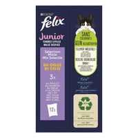 FELIX® MALSE REEPJES Junior Selectie met Vlees en Vis in Gelei 12x85g
