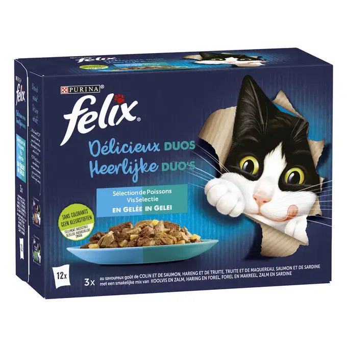 FELIX HEERLIJKE DUO'S Vis Selectie in Gelei 12x85g