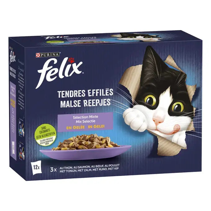 FELIX® MALSE REEPJES Mix Selectie in Gelei 12x85g