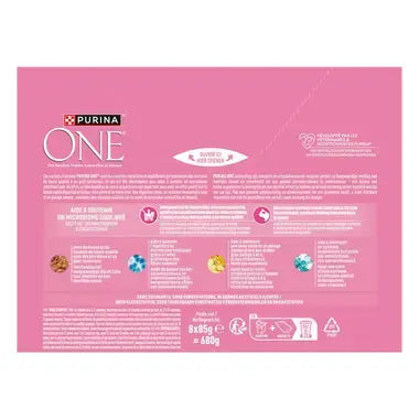 ONE® Junior Fijne Malse Reepjes in Saus met Kip en Zalm 8x85g