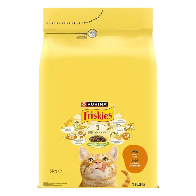 FRISKIES® ADULT Kattenvoer met kip, kalkoen en groenten 3kg