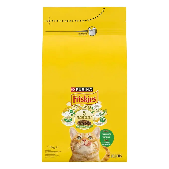 FRISKIES® ADULT Kattenvoer met konijn, kip en groenten 1.5kg