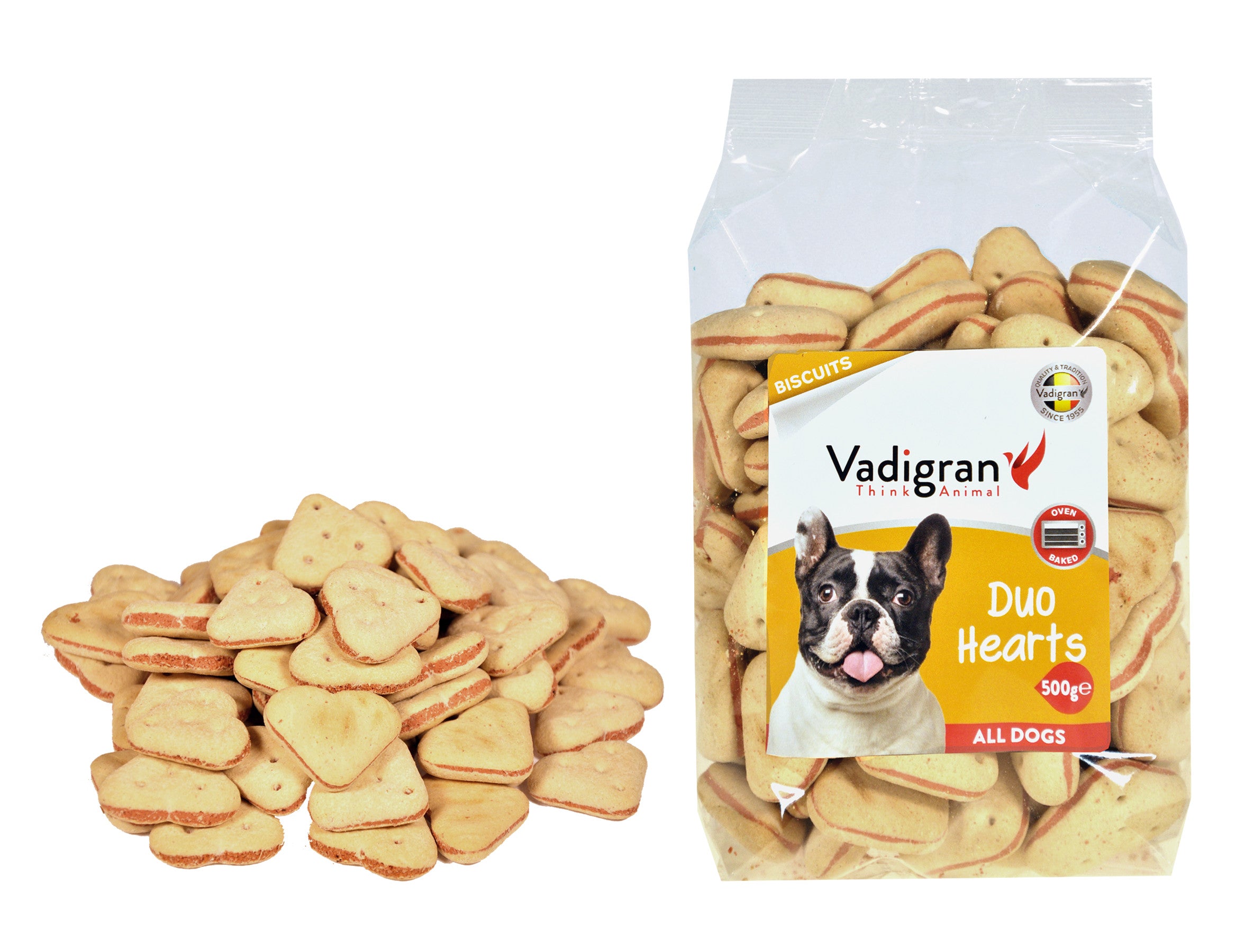 Snack dog Biscuits Duo Hearts 500g