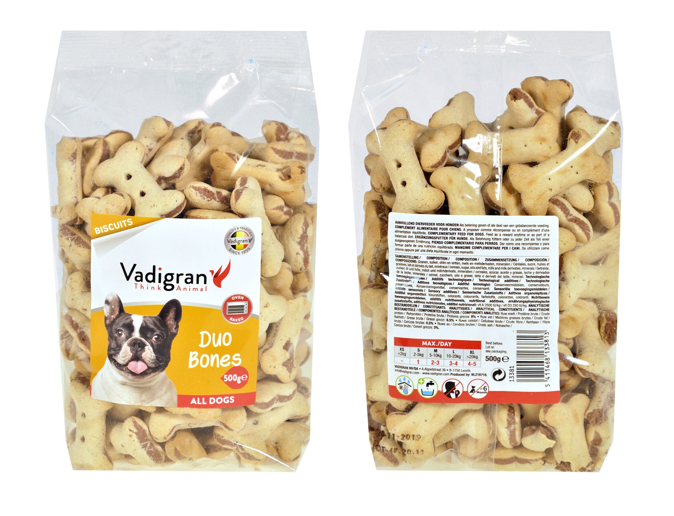 Snack dog Biscuits Duo Bones 500g