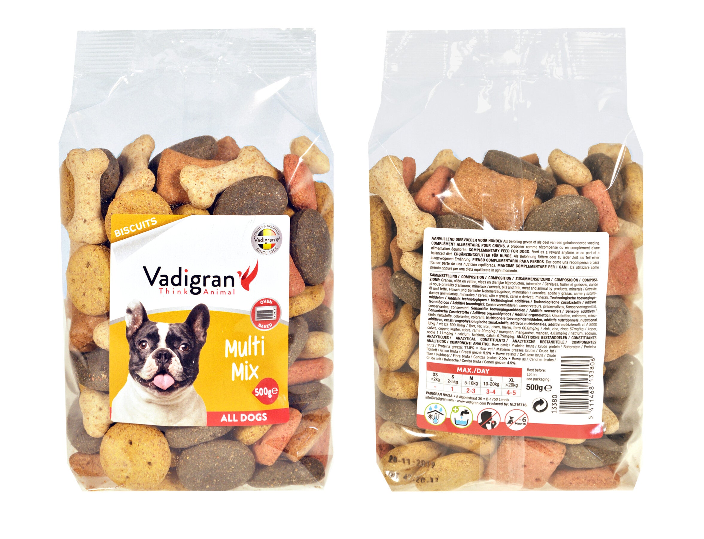 Biscuits Snack pour chien Multi Mix 500g 