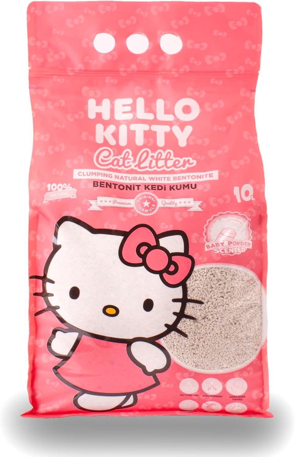 Hello Kitty 20L Fine Grain Bentonite Baby Powder Cat Litter