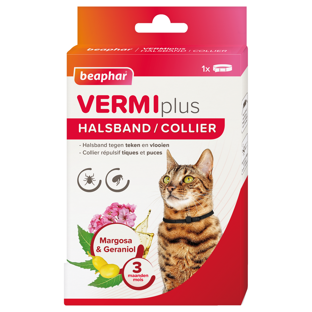 Vermiplus Halsband Kat tegen vlooien en teken