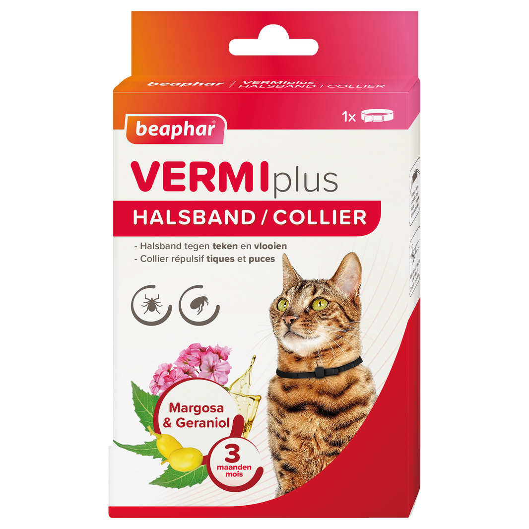 Vermiplus Halsband Kat tegen vlooien en teken