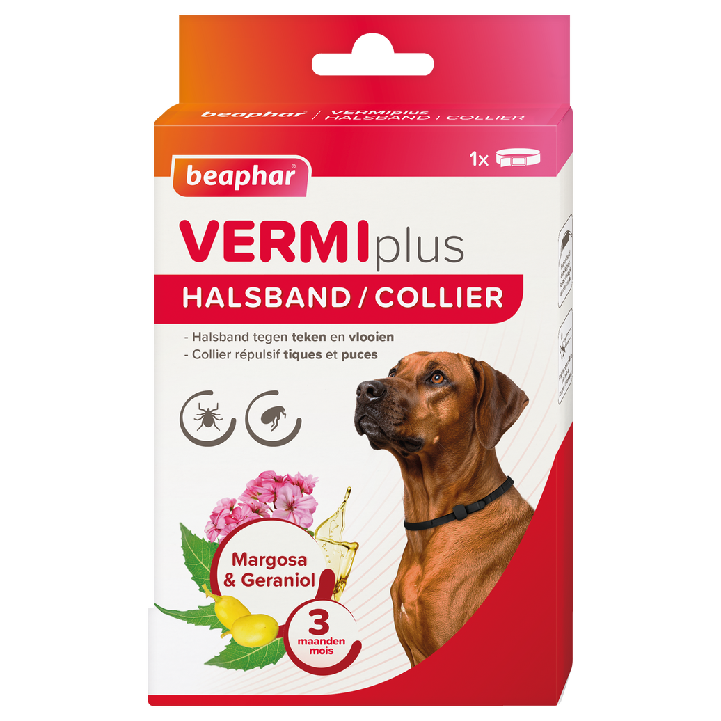 Vermiplus Halsband Hond tegen vlooien en tekenen