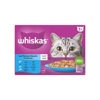Whiskas 1+ Kattennatvoer Vis Selectie in Gelei