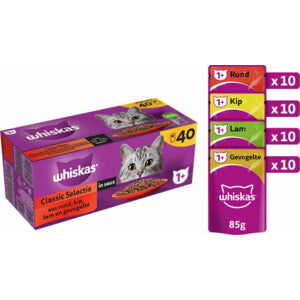 Whiskas 1+ Classic Selectie in Saus Multipack