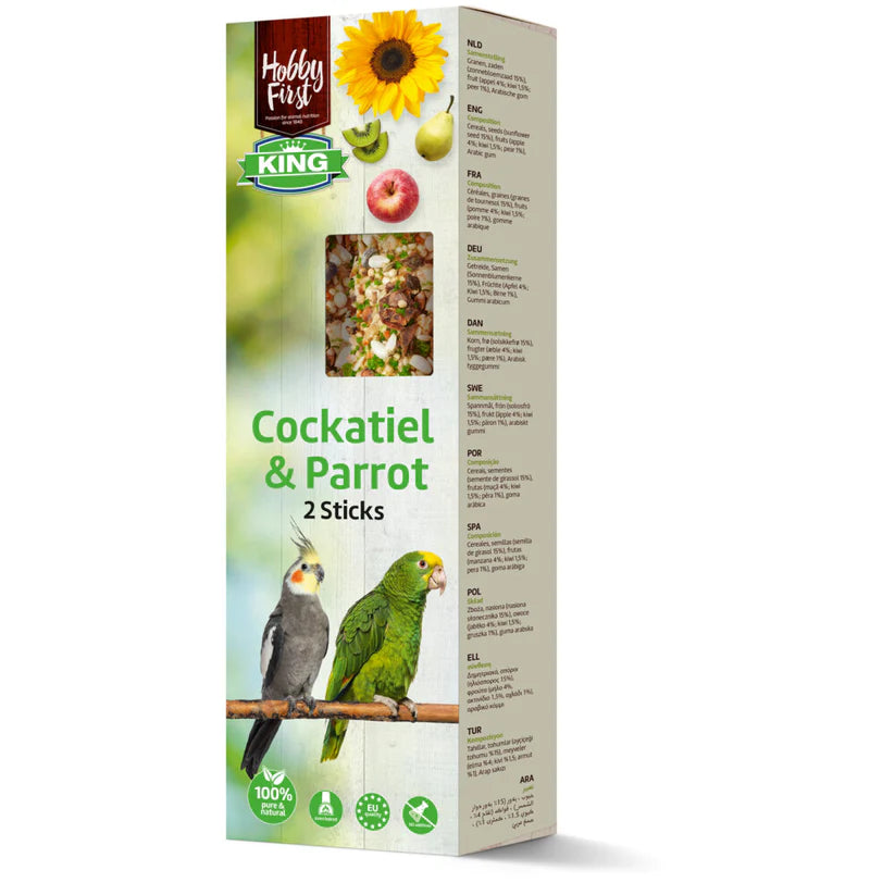 King Sticks Valkparkieten & Papegaai Fruit 180 gr