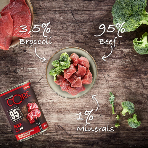 95% meat, Adult Rund met Broccoli  400g