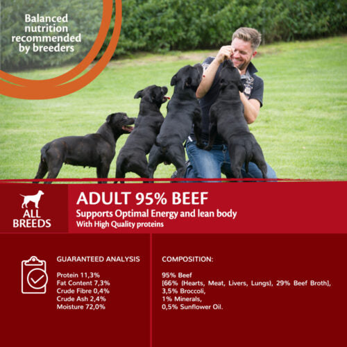 95% meat, Adult Rund met Broccoli  400g