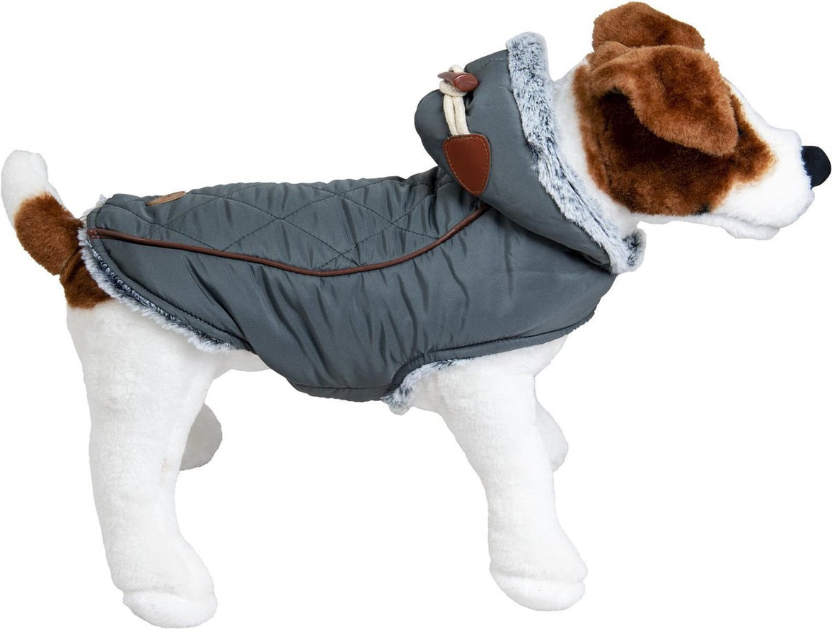 JV DOGWALK Jas met Kap Grijs/Bruin