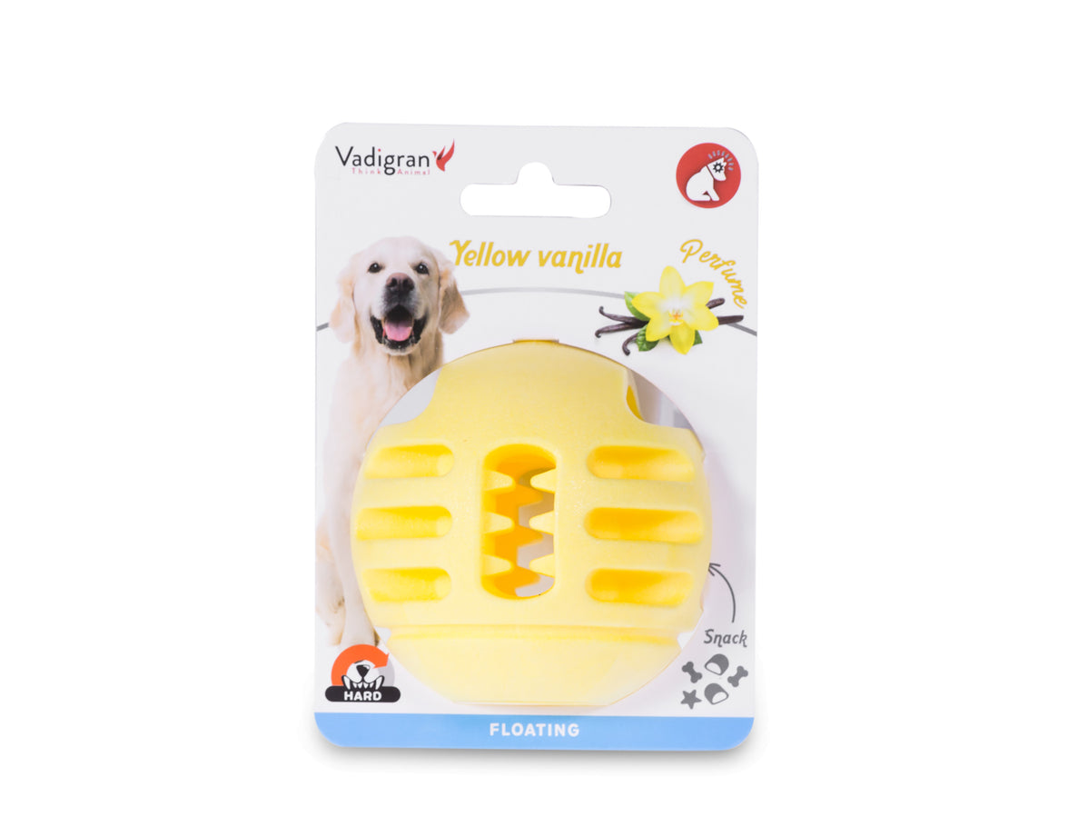 Toy dog TPR ball Yellow Vanilla 8cm