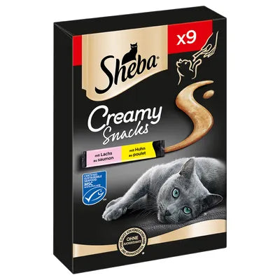 Sheba Creamy Snacks met Zalm en Kip 9x12g