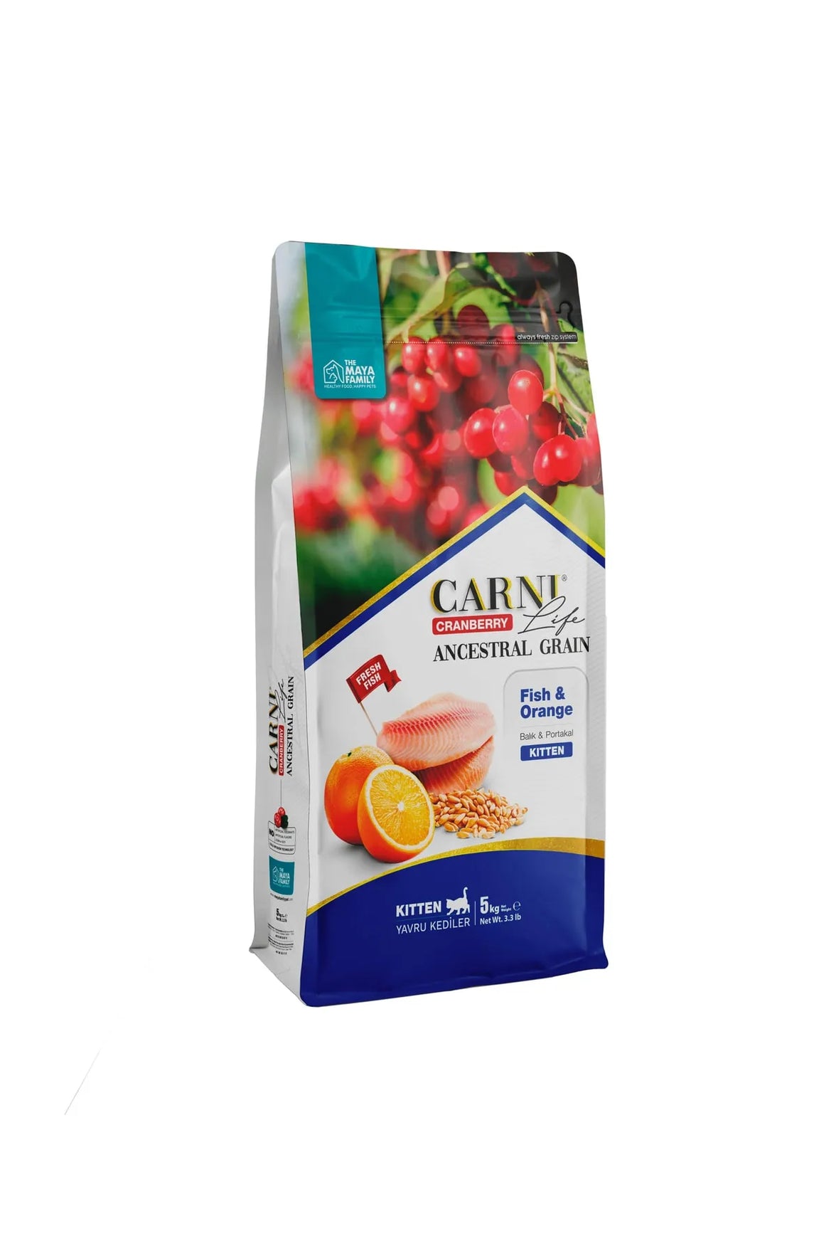 Carni Life Cranberry ANCESTRAL GRAIN FISH &amp; ORANGE Kitten