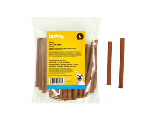 Boomy Jerky Rolls Glutenvrije Zachte kauwstaaf met Kip 500g