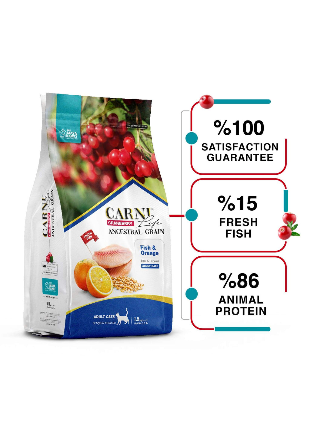 Carni Life Cranberry FISH &amp; ORANGE Adult Cats