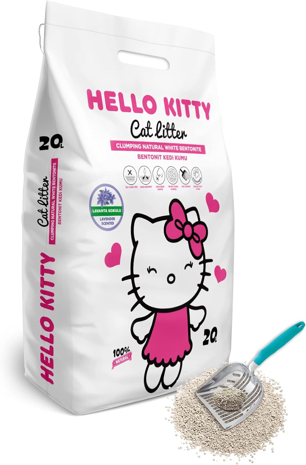 Hello Kitty Fijnkorrelig Bentoniet Lavendel Kattenbakvulling