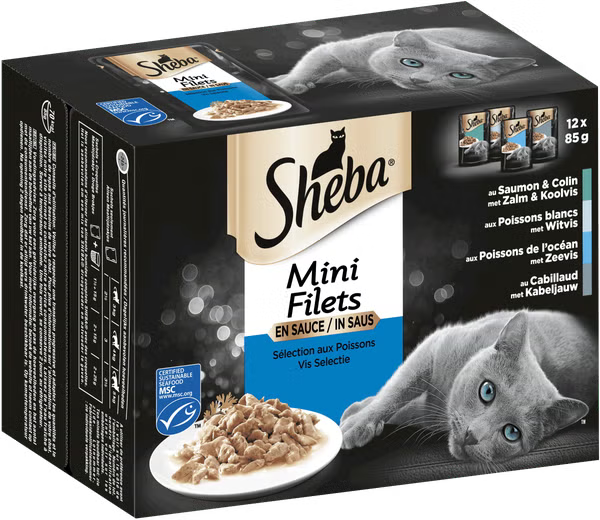 Sheba Mini Filets Vis Selectie in saus 12x85g