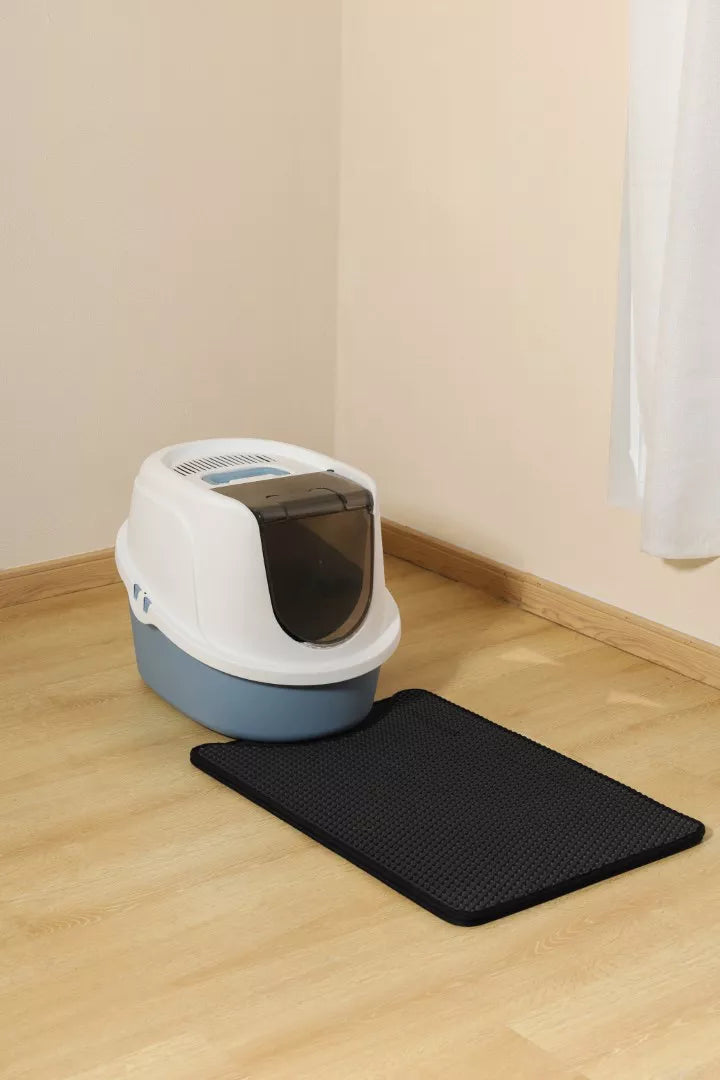 DUPLEX Mat voor kattenbak - Verticaal Zwart 45x65