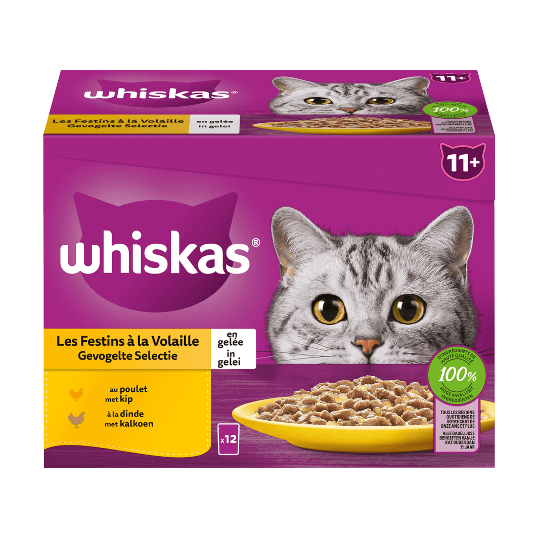 Whiskas 11+ Gevogelte selectie in gele 12x85 g