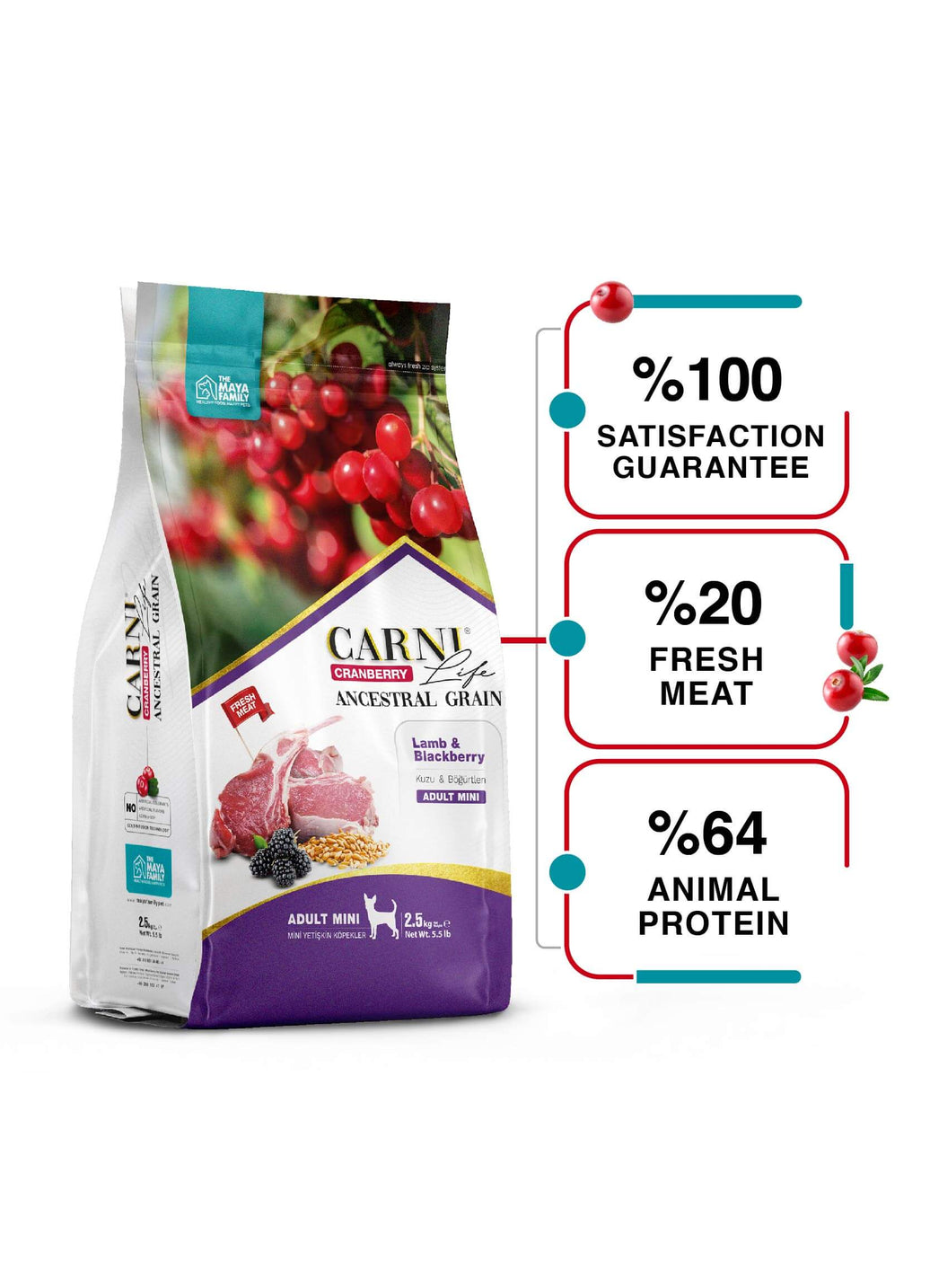 Carni Life Cranberry ANCESTRAL GRAIN LAMB &amp; BLACKBERRY ADULT MINI