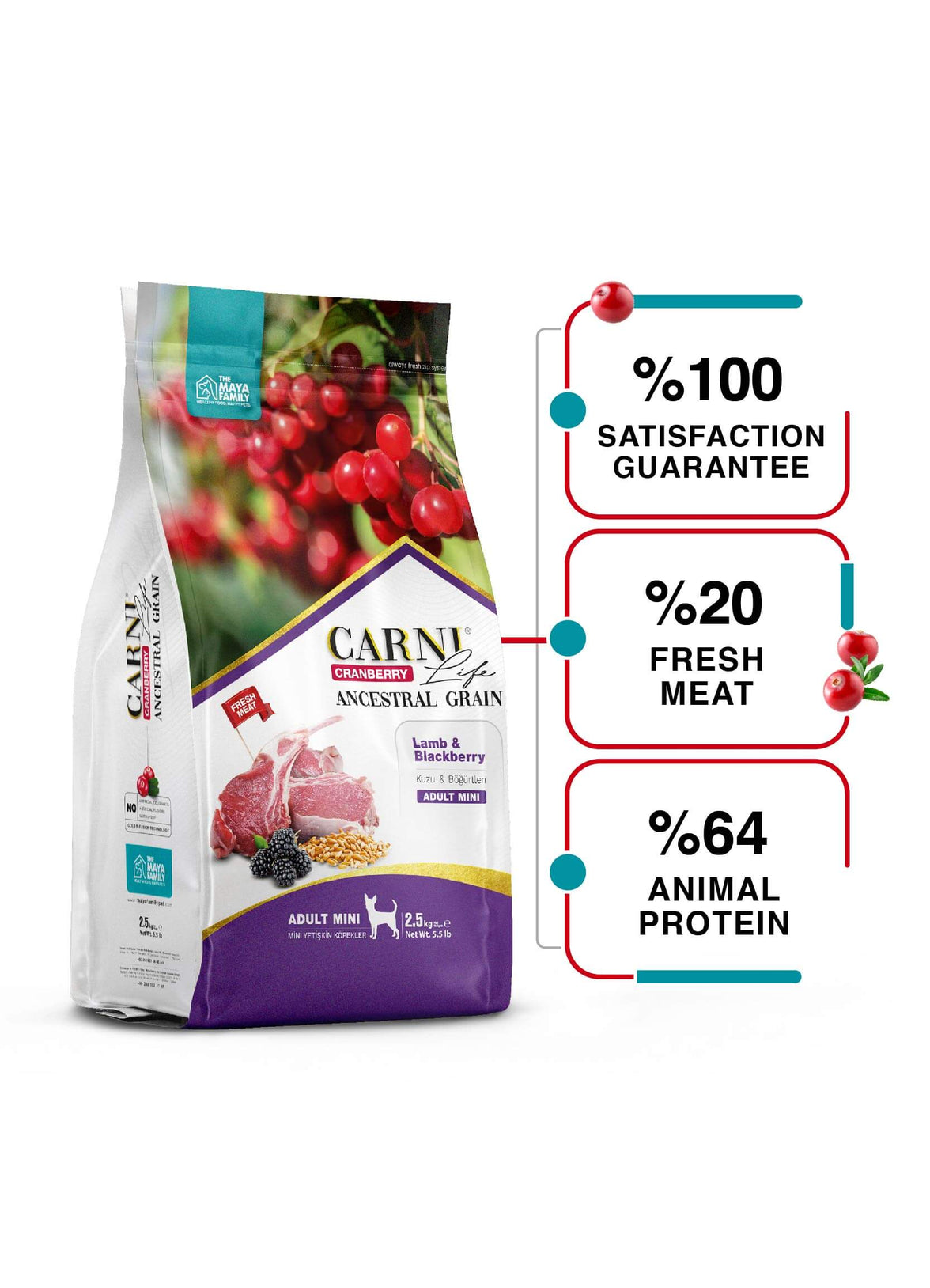 Carni Life Cranberry ANCESTRAL GRAIN LAMB &amp; BLACKBERRY ADULT MINI