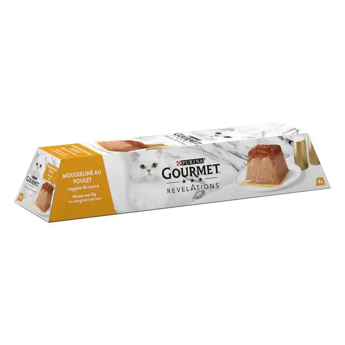 PURINA GOURMET® REVELATIONS™ Mousse met Kip en overgoten met saus 4x57g
