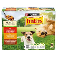 FRISKIES® ADULT natte voeding met Kip, Rund en Lam in gele 12x100g
