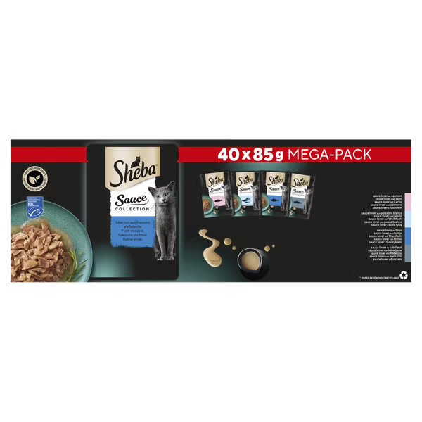 Sheba Sauce Collection Vis Selectie in Saus - 40x85g