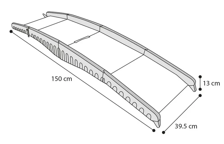 Hondenloopplank Dim Zwart 150x39,5x13cm