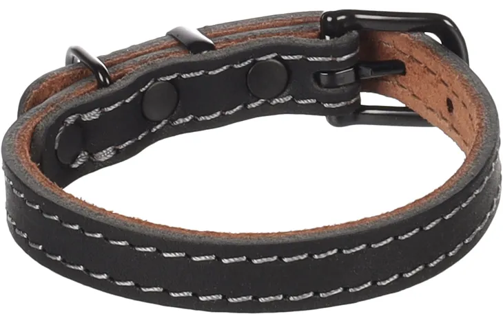 Halsband Montana Zwart Zacht Leder