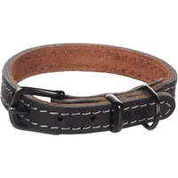 Halsband Montana Zwart Zacht Leder