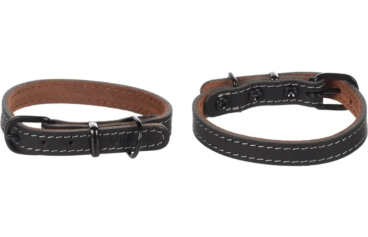 Halsband Montana Zwart Zacht Leder