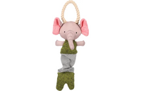 Speelgoed Puppy Britty Olifant met touw Groen 43cm