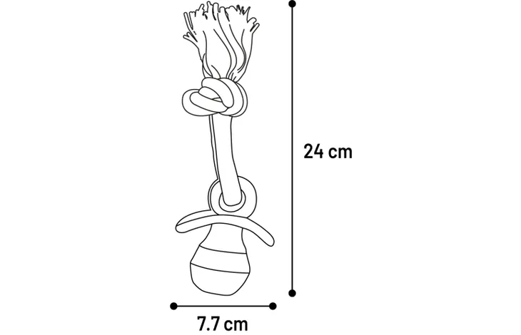Speelgoed Wilga Fopspeen met touw Bruin 24cm