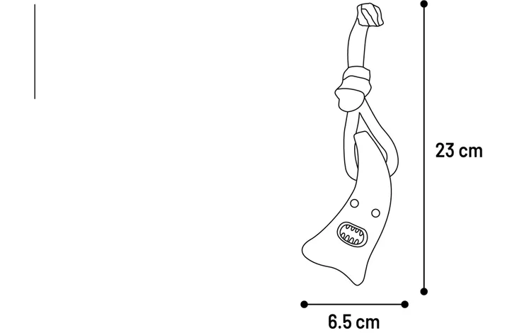 Speelgoed Wilga Hoorn met touw Bruin 23cm