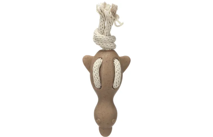 Speelgoed Wilga Eend met touw Bruin 27cm