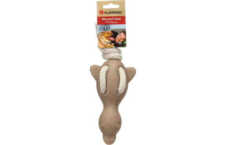 Speelgoed Wilga Eend met touw Bruin 27cm