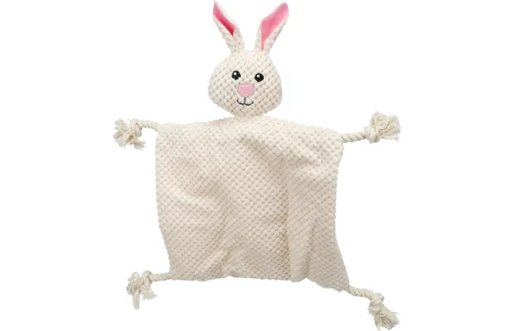 Akra Knuffeldoek & Konijn met touw Wit