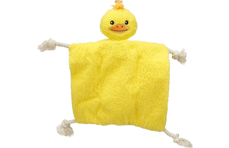 Akra Knuffeldoek & Eend met touw Geel