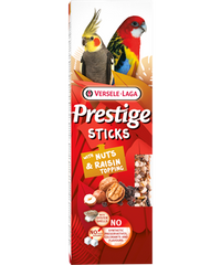 Prestige Sticks Grote Parkieten met Noten & Rozijnentopping 2x70g