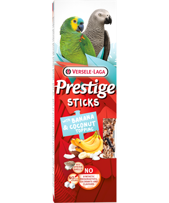 Prestige Sticks Papegaaien met Banaan & Kokos-topping 2x70g