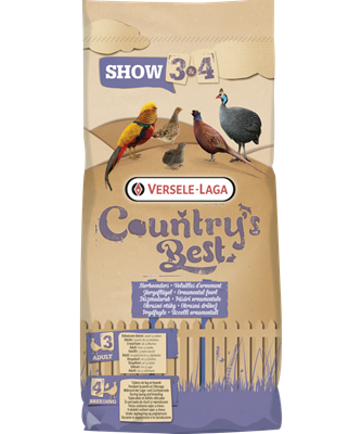 Country's Best SHOW 4 pellet voor fazanten, patrijzen, parelhoenen, kwartels en sierhoenders 20kg