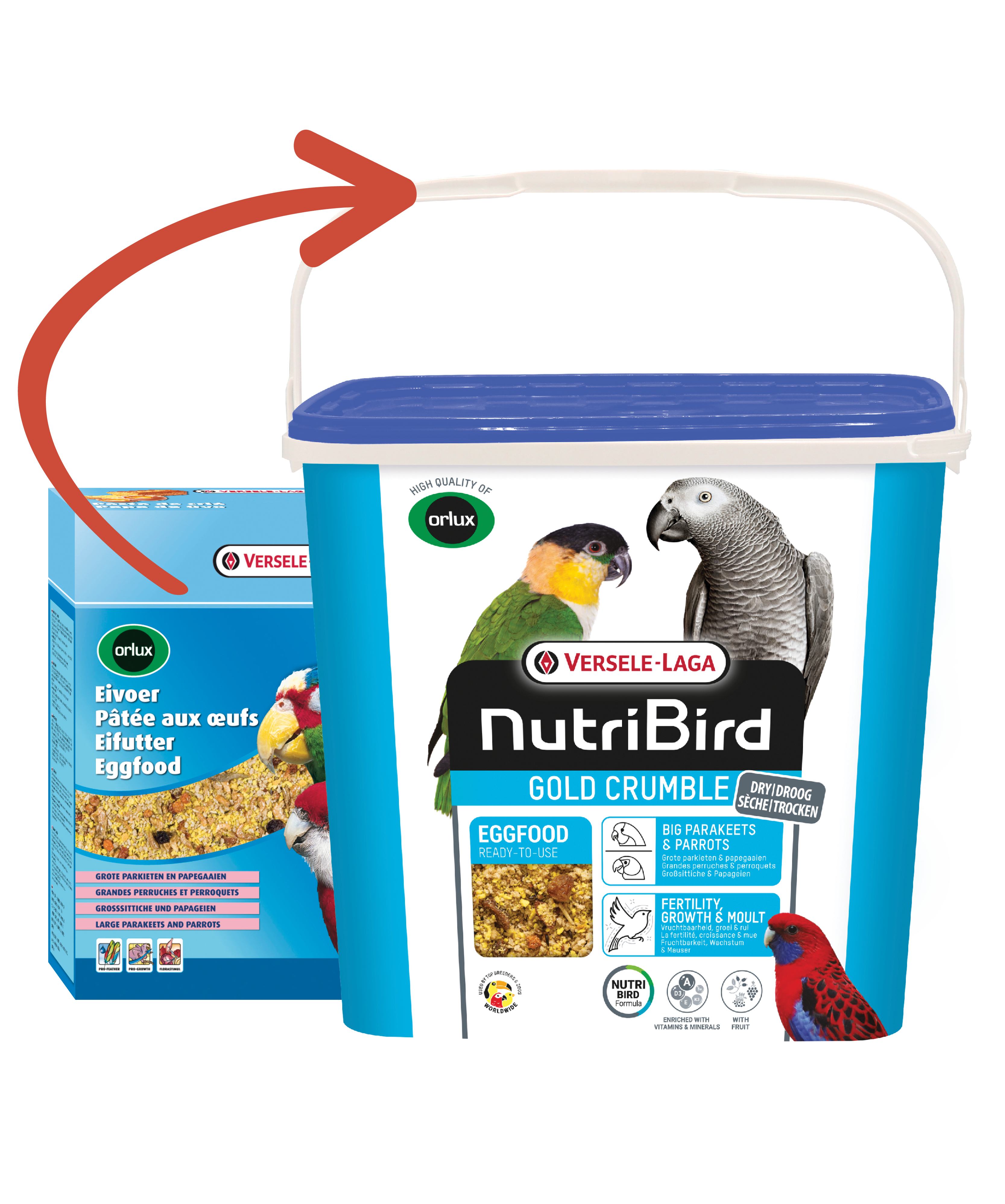NutriBird Gold Crumble Grote Parkieten & Papegaaien eivoer