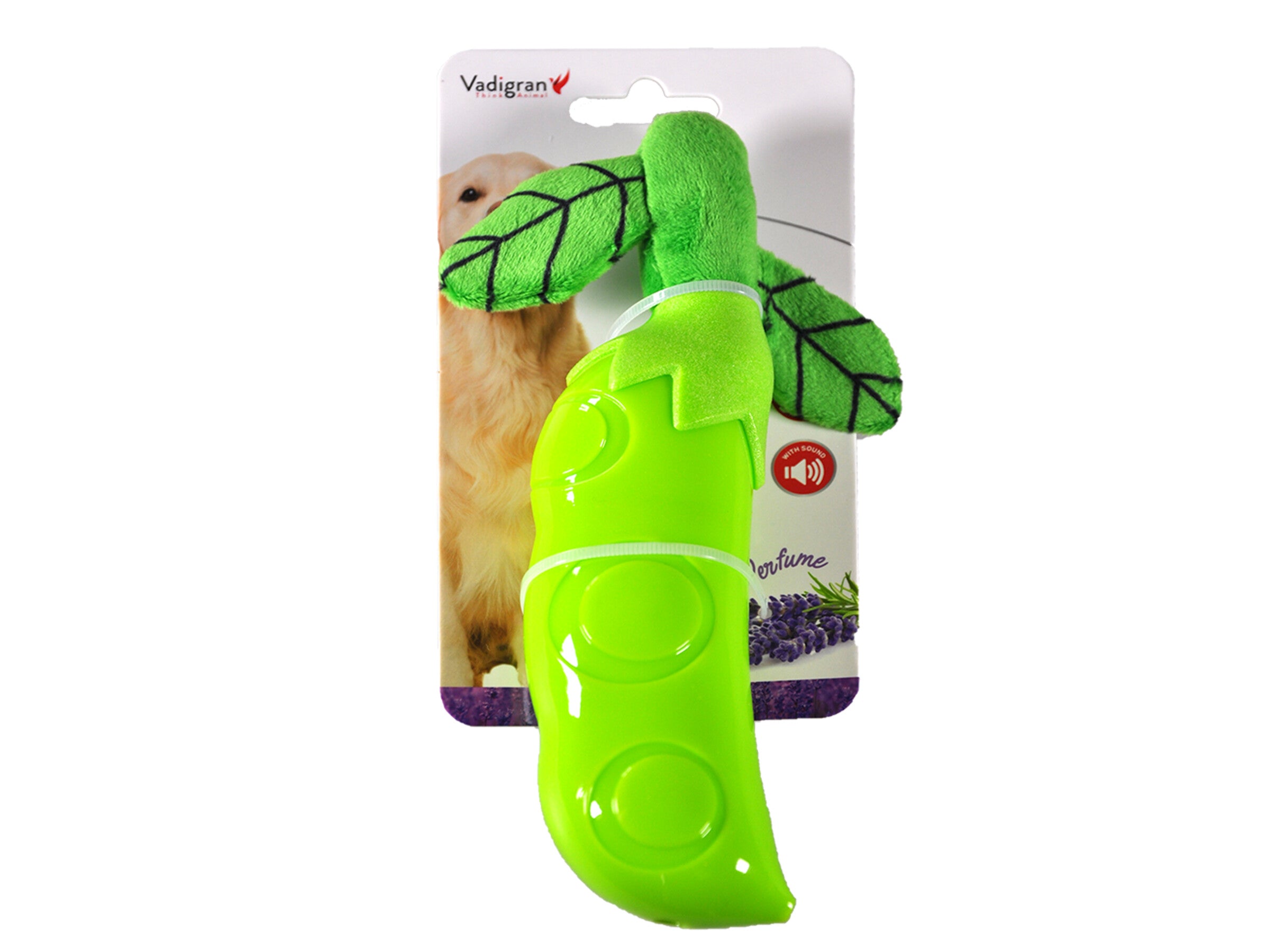 Speelgoed hond TPR groene boon 20.5cm met geluid